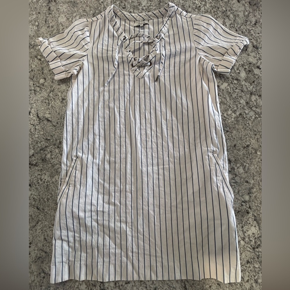 Striped Lace-Up Dress